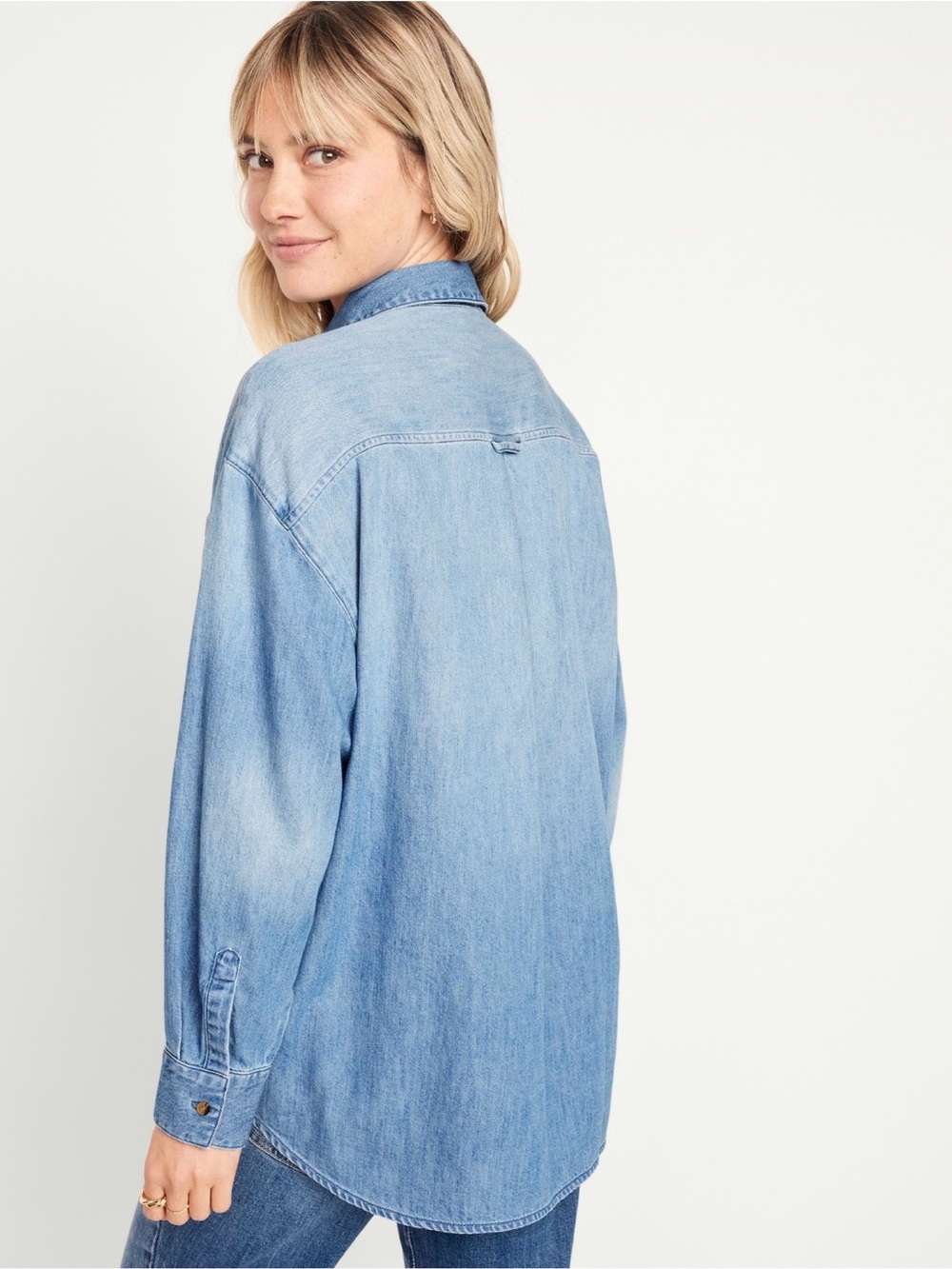 New Old Navy Oversized Boyfriend Denim Shirt